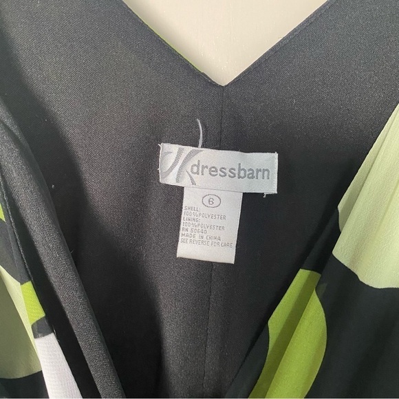 Dress Barn Double V-Neck Babydoll Hankerchief Hem Polka Dot Y2K Green Size 6 - Picture 7 of 10